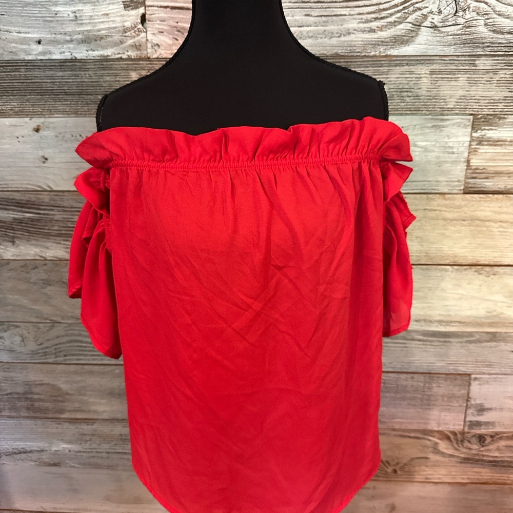 Active USA Red Off-Shoulder Blouse